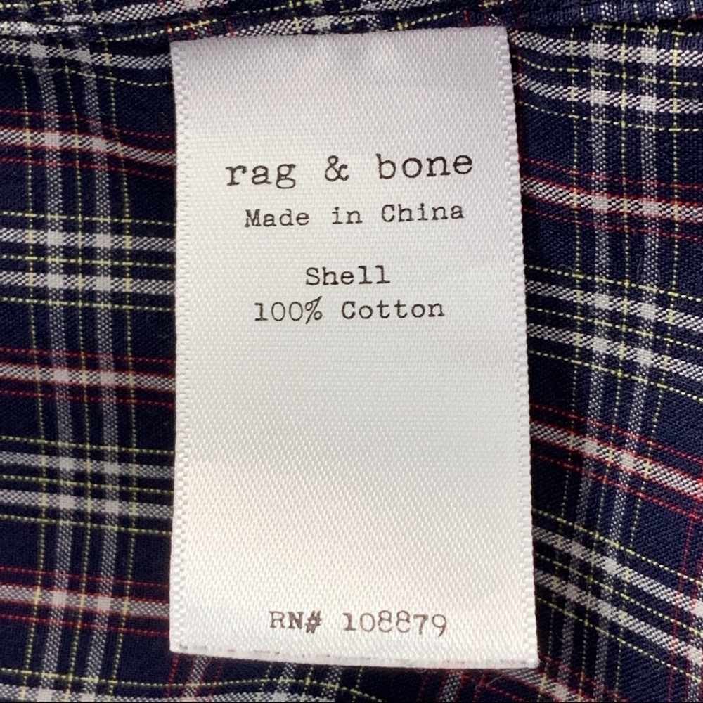Rag & Bone Plaid Button Front Tunic Long Sleeve Shirt Women’s Size XS - Picture 9 of 10